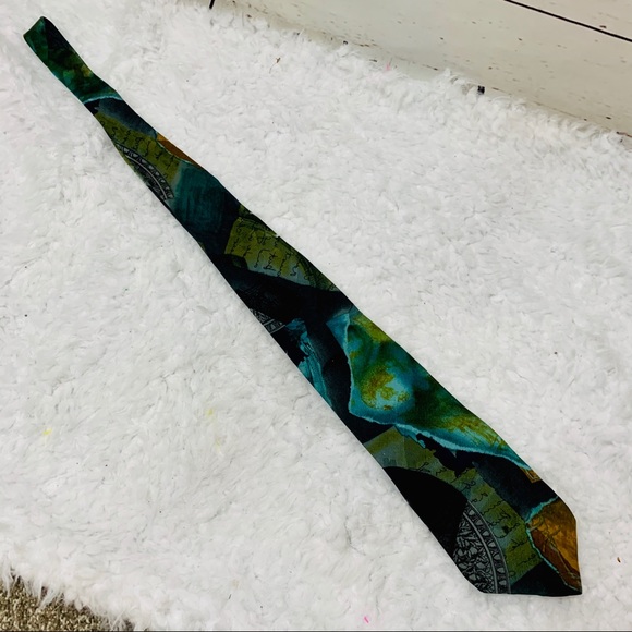 ⭐️ JOHN HENRY 100% Silk Art Deco Vintage Tie - Picture 3 of 5